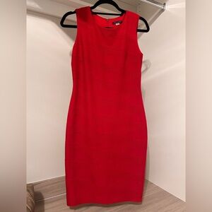 Tommy Hilfiger Red Textured Midi Dress